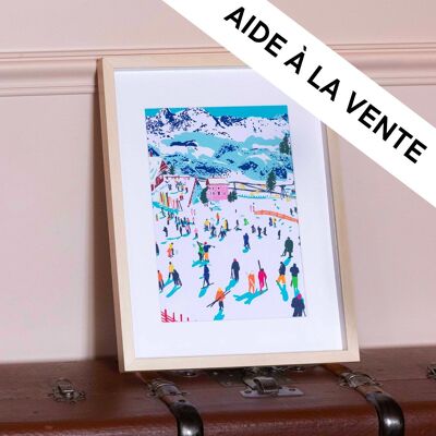 Example of Petit Pinceau presentation - Skiing (Summer Dreams on the back) - With frame