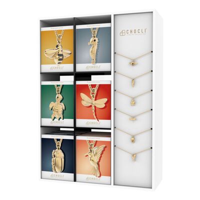 Installation von 18 Halsketten aus 18-karätigem Gold – Die Zarten – CHOCLI