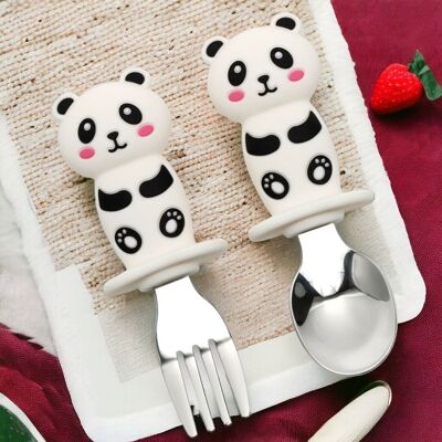 Baby Panda Besteckset – weich und ergonomisch