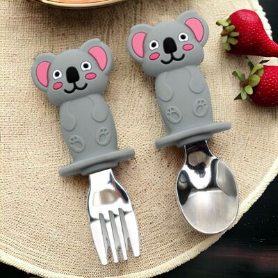 Juego de cubiertos para bebé con forma de koala: The Joy of Discovery Meals