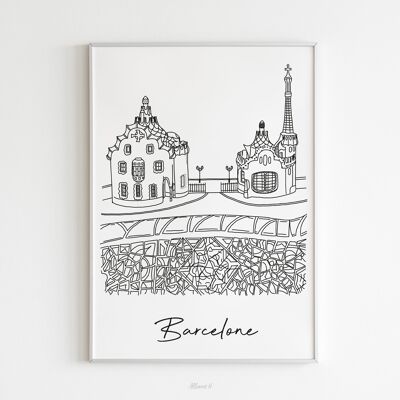Poster di Barcellona - Carta A4 / A3 / 40x60