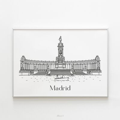 Affiche Madrid - Papier A4 / A3 / 40x60