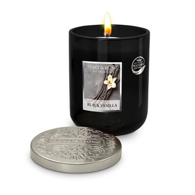 Black Vanilla scented candle - Large format - HEART & HOME