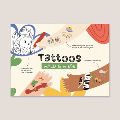 Tatuajes temporales bosque y pradera