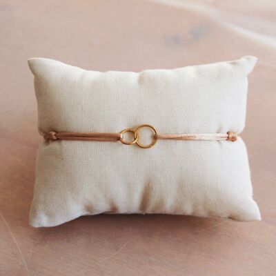 Infinity satin bracelet - champagne