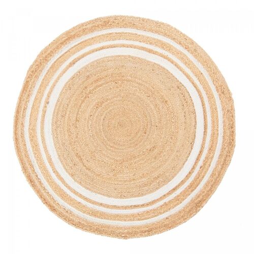 Tapis rond 200x200cm SUNNY LINE Beige. Tapis artisanal en Jute