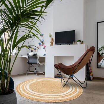 Tapis rond 200x200cm SUNNY LINE Beige. Tapis artisanal en Jute 2