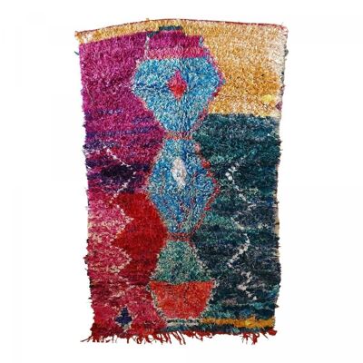 Tappeto berbero 135x225 cm BOUCHAROUETTE DOUARA Multicolore. Tappeto in cotone fatto a mano