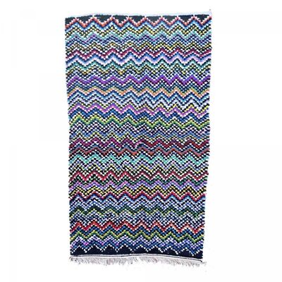 Tappeto berbero 140x240 cm BOUCHAROUETTE EFAK Multicolore. Tappeto in cotone fatto a mano
