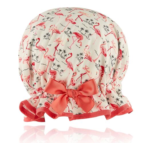 Pretty Flamingo Ivory Shower Cap