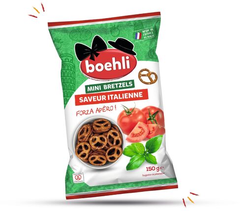 Sachet 150g mini bretzels saveur italienne - colis de 9