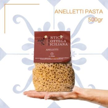 Pâtes siciliennes typiques au blé dur - Anelletti 500gr 4