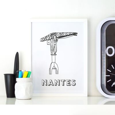 Affiche Nantes - Grue Titan - Papier A4 / A3 / 40x60