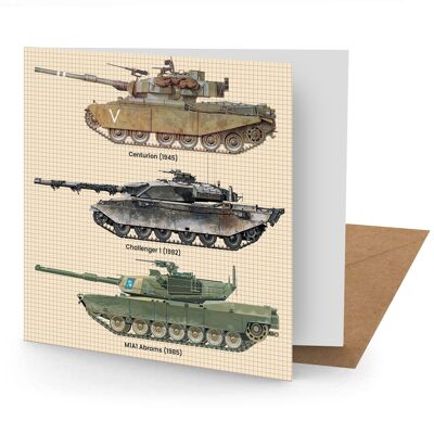 Tarjeta de felicitación del tanque (150x150 en blanco)