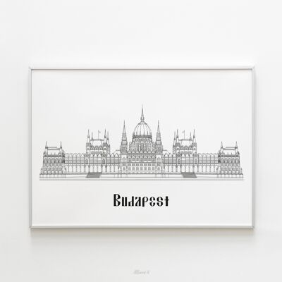 Affiche Budapest - Papier A4 / A3 / 40x60