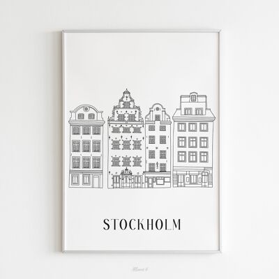 Affiche Stockholm - Papier A4 / A3 / 40x60