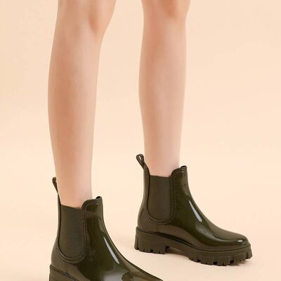Patent rain chealse ankle boot - YQ47