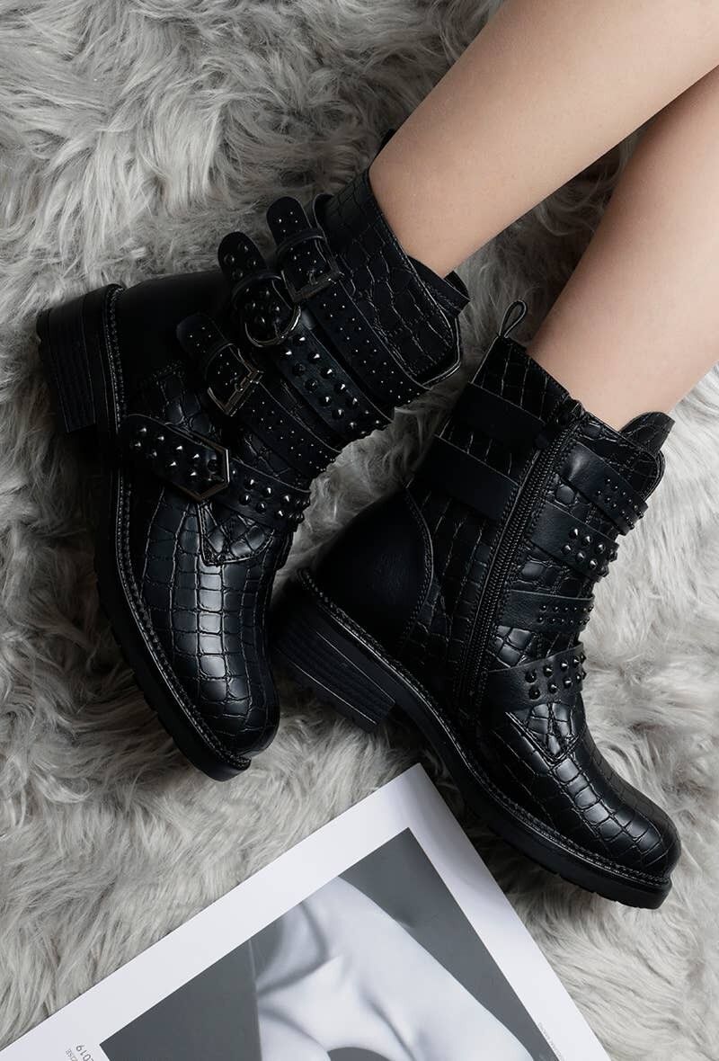 Boots effet outlet croco