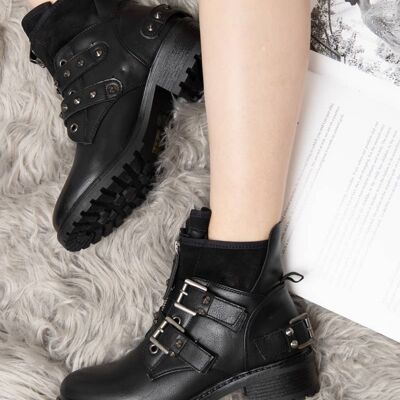 Women's ankle boots with straps - F5715