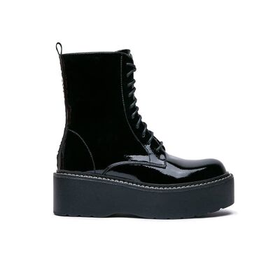 High-top lace-up ankle boots with platform sole - BL412