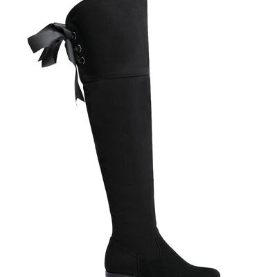 Over-the-knee boots with satin lace - LH70