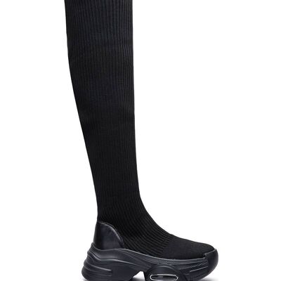 Over-the-knee sock boots with thick comfort sole - LG499