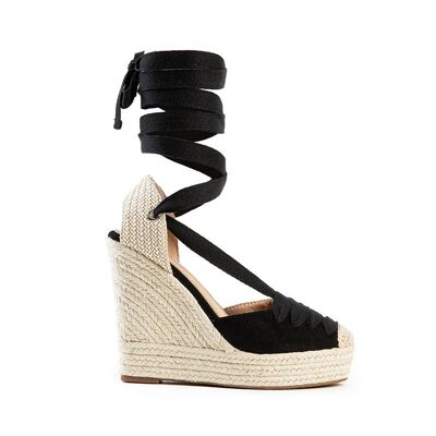 Schnür-Espadrille mit Keilabsatz – L490