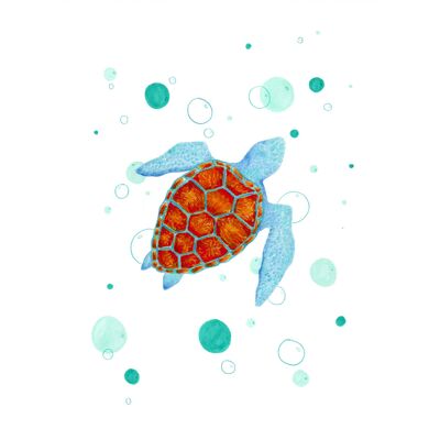 Lámina A4 Animal del mar "Sea Turtle"