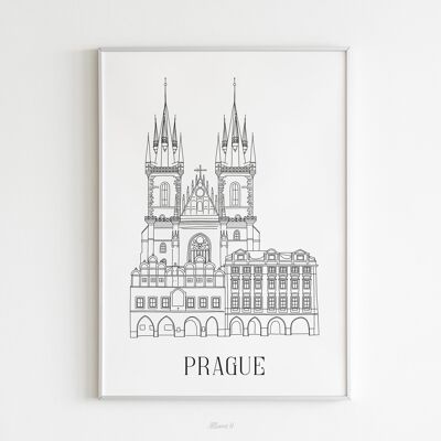 Affiche Prague - Papier A4 / A3 / 40x60