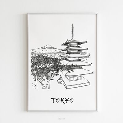 Póster de Tokio - Papel A4 / A3 / 40x60