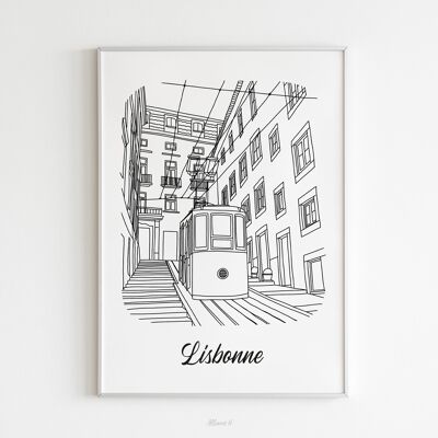 Lissabon-Poster - A4 / A3 / 40x60 Papier