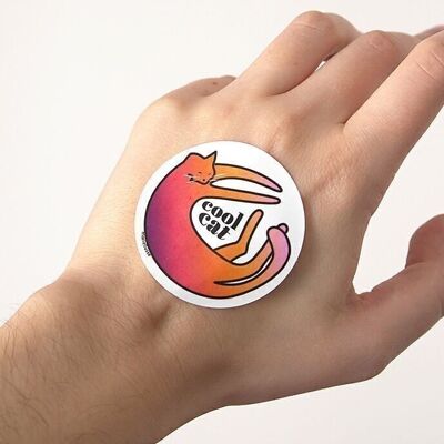 Cool Cat self-adhesive round sticker