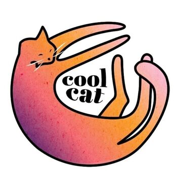 Sticker rond autocollant Cool Cat 5