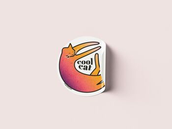 Sticker rond autocollant Cool Cat 7