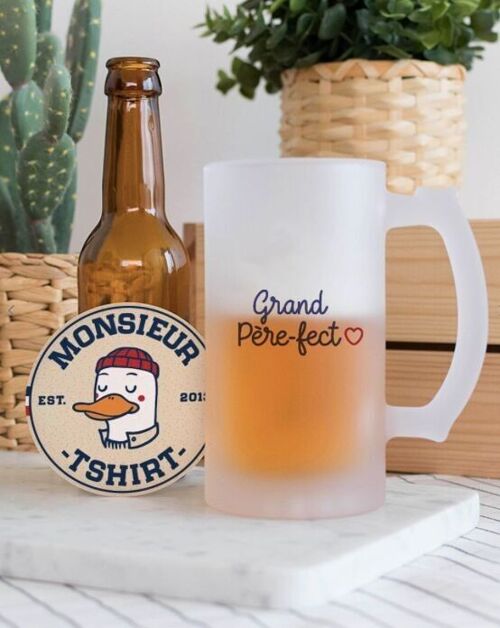 Chope de bière Grand père-fect - Cadeau Fête des Grand pères