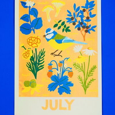 July Risograph print