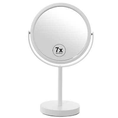 7 MAGNIFICATION MIRROR WHITE METAL BATHROOM _°18X12X33CM LL87021