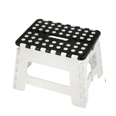 TABURETE PLEGABLE PP BLANCO/NEGRO _32X25X22CM, ASIENTO:29X22CM LL81611