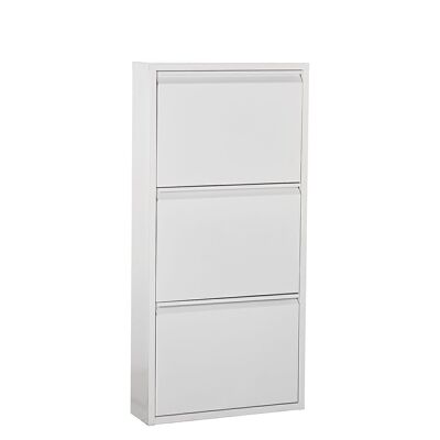 METAL SHOE RACK WITH 3 DRAWERS MATT WHITE _50X15X103CM LL83612