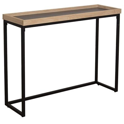 MESA DE ENTRADA METAL NEGRO MADERA NATURAL 100X30X75,5CM, MADERA: DM LL84623