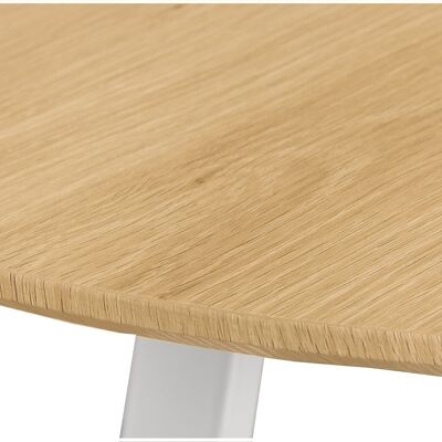 DINING TABLE WHITE METAL LEGS ON NATURAL WOOD °120X75CM, BOARD THICKNESS: 3CM LL84711