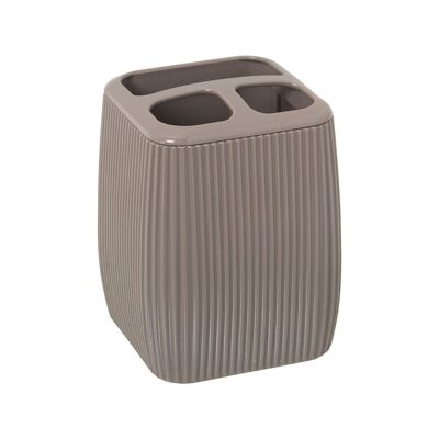 VASO CEPILLOS DE DIENTES BAÑOACRILICO BEIGE _7X7X9,5CM LL86269