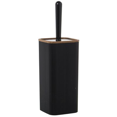 ESCOBILLERO BAÑO ACRILICO NEGRO _10X10X34CM SOPORTE:10X10X22CM LL86272