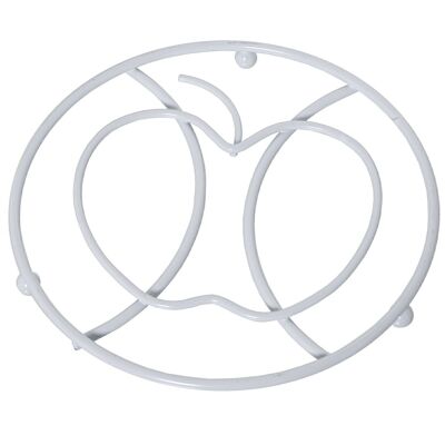 PLATEAU DE TABLE RONDE EN MÉTAL BLANC APPLE 17X17X2CM LL80066