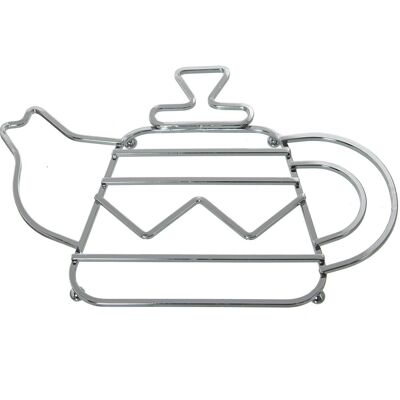 CHROME METAL TABLETOP TEAPOT 27X19X2CM LL80072