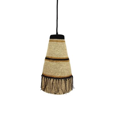NATURAL SEAGRASS PENDANT WITH BLACK FRINGES HANDMADE 22XHT40CM TOBAGO