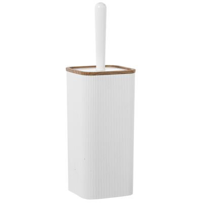 ESCOBILLERO BAÑO ACRILICO BLANCO _10X10X34CM SOPORTE:10X10X22CM LL86274