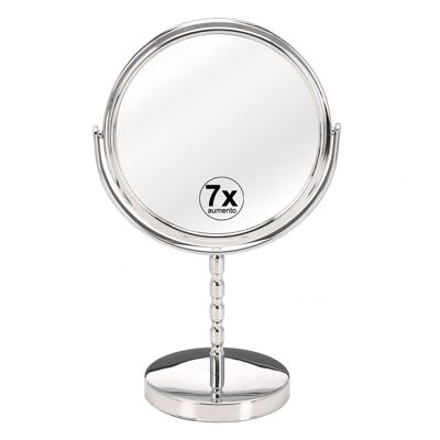 7 MAGNIFICATION MIRROR BATHROOM CHROME METAL _°18X12X32CM LL89023