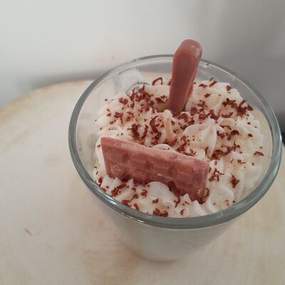 Scented candle gourmet cup with hot chocolate
