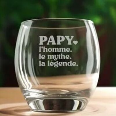 Whiskey Glass Grandpa the man the myth the legend (engraved) - Grandfathers Day Gift